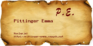Pittinger Emma névjegykártya